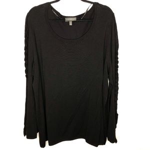 Lane Bryant Black Ruffle Sleeve Sweater Sz 22/24